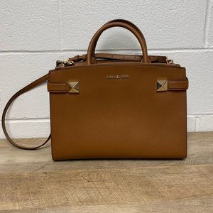 Michael kors brown satchel/crossbody bag